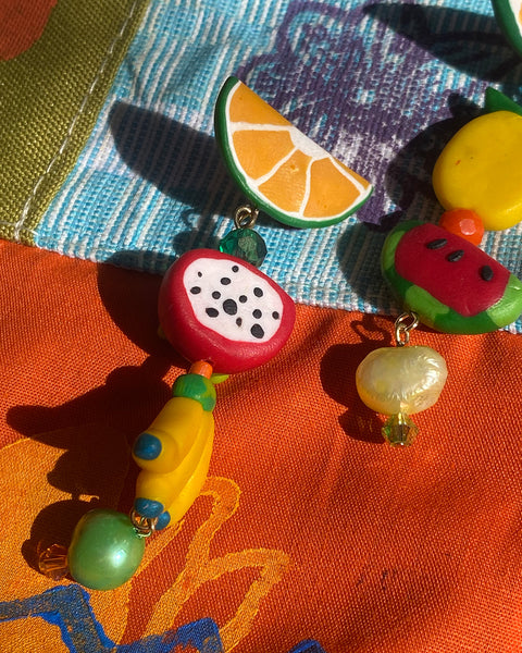 Mismatched Tropikal Fruit Earrings