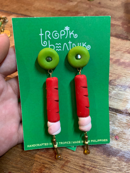 hotdog earrings