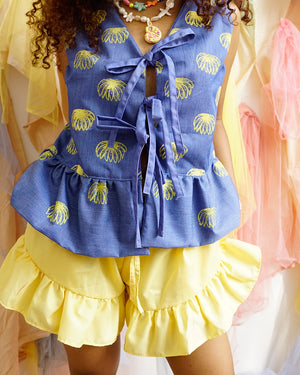 Alon Ruffle Shorts in Mantikilya