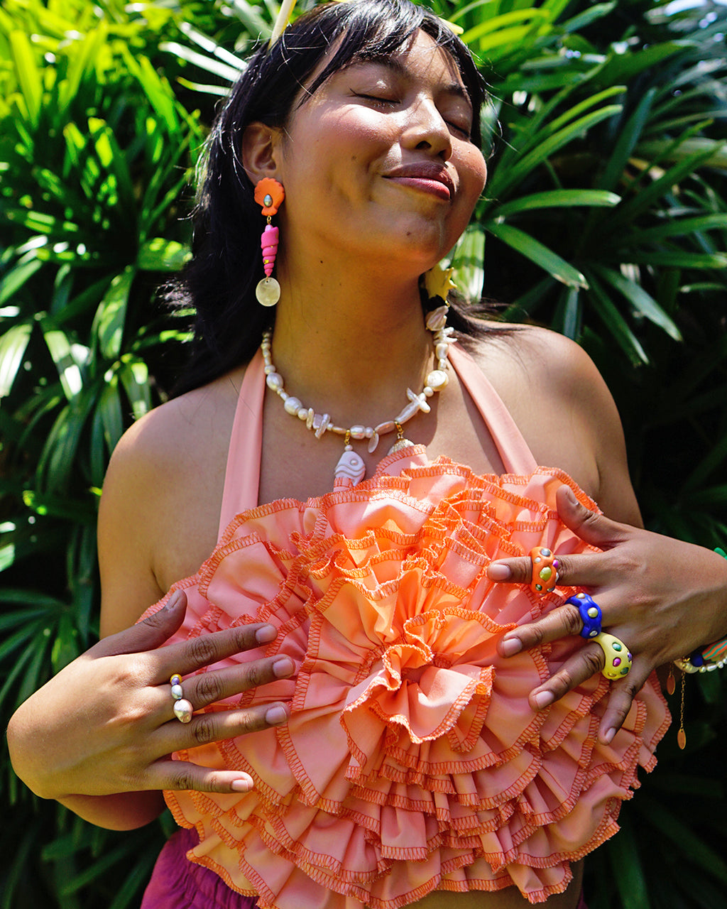Coral Bloom Top in Peach