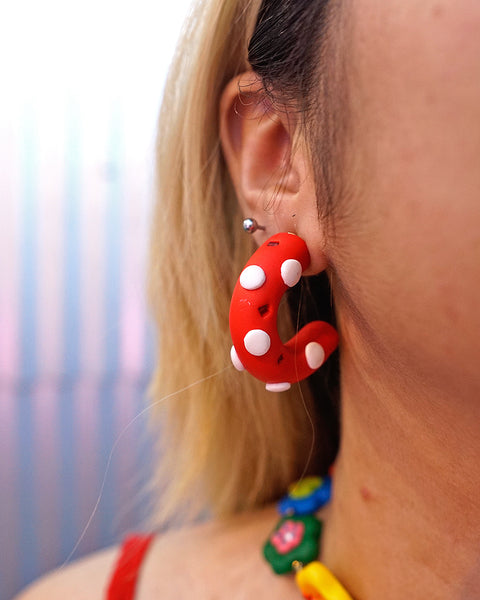 Basic Hoops in Crimson Polka