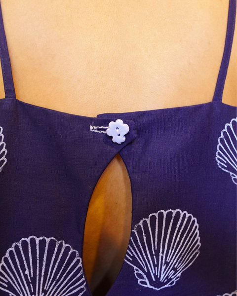 Petal Mini Dress in Navy Kabibe