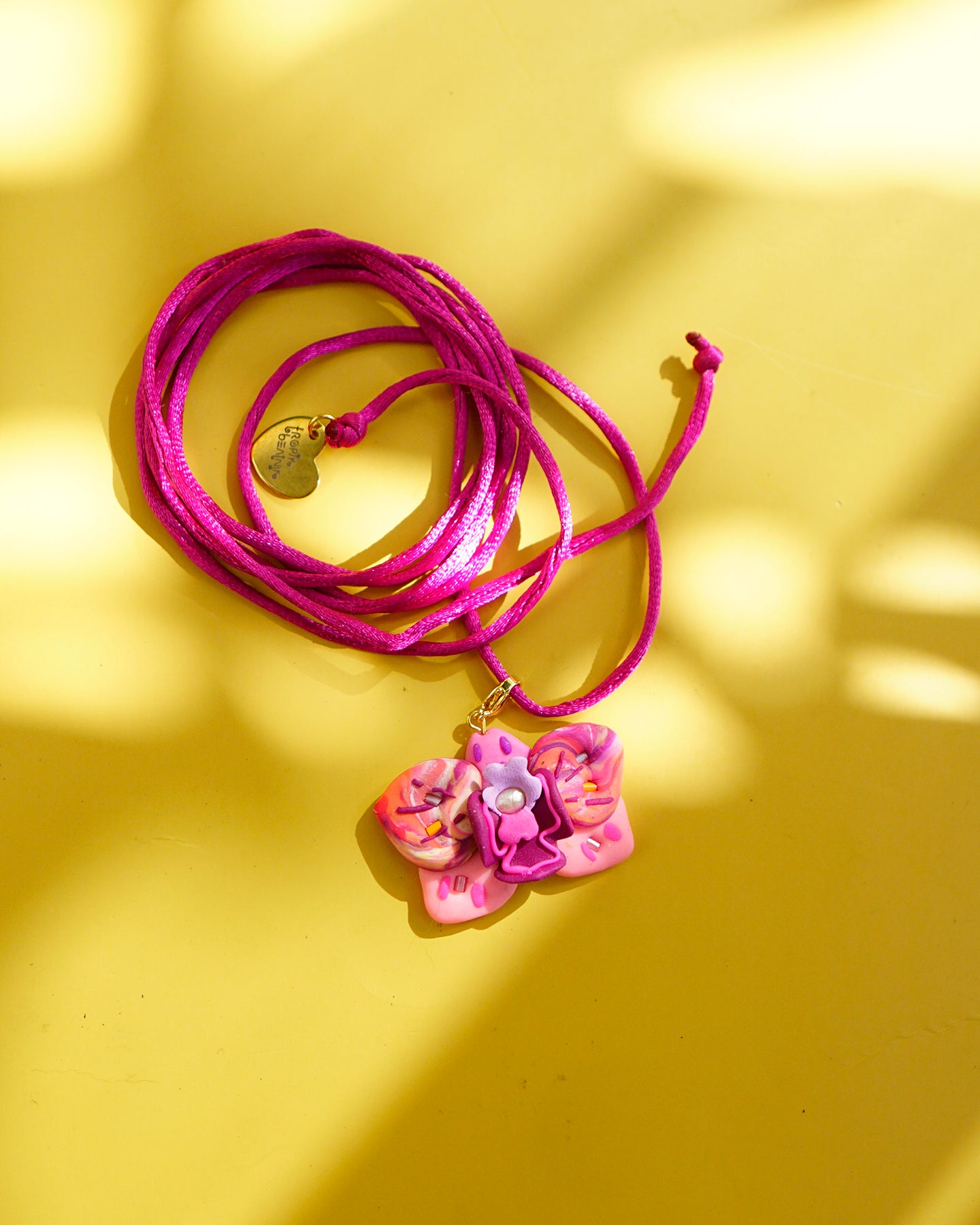 Orchid Tie Necklace in Dark Rosas