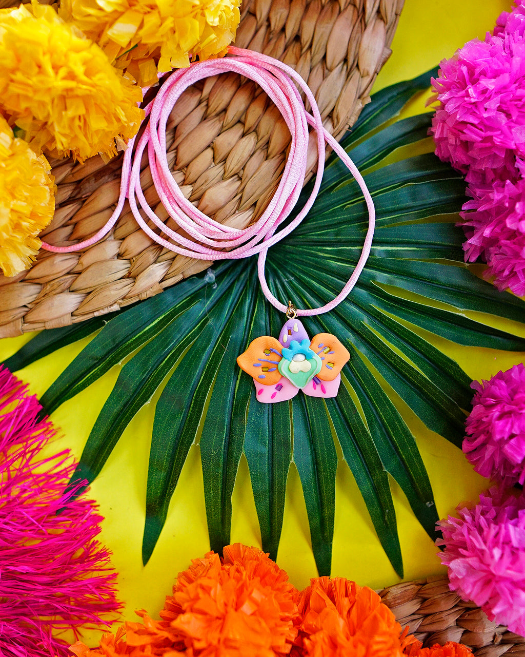 Orchid Tie Necklace in Sorbetes