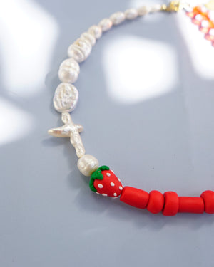 Strawberry Pearl Necklace