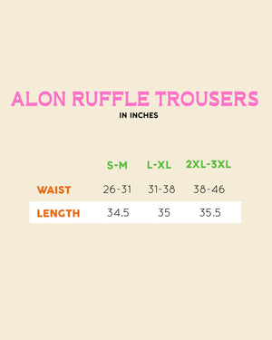Alon Ruffle Trousers in Denim