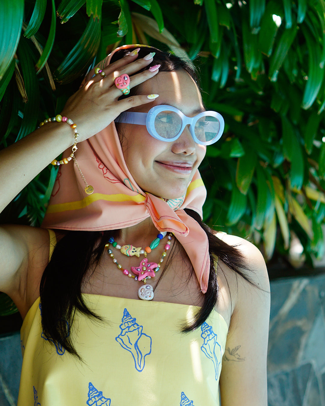 Tropik Bandana in Peach Pop