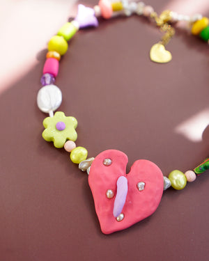 Anthurium Bloom Necklace in Lila