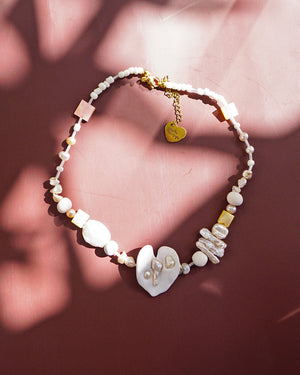 Anthurium Bloom Necklace in Pearly Ulap