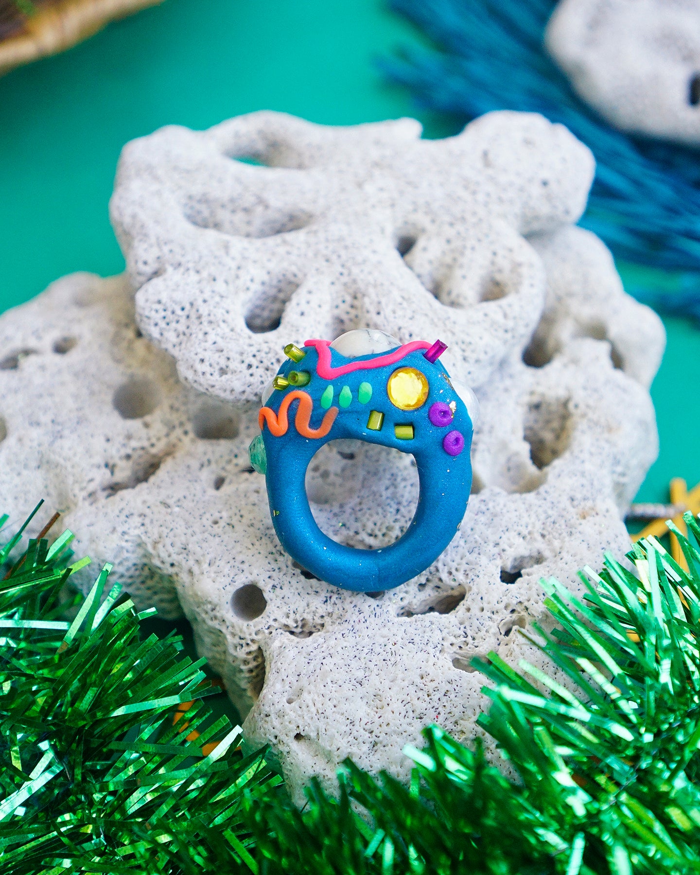 Coral Ring in Alon