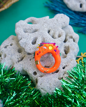 Coral Ring in Kahel