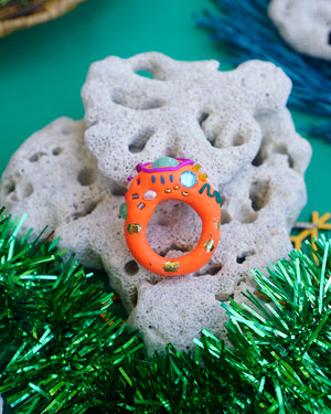 Coral Ring in Kahel