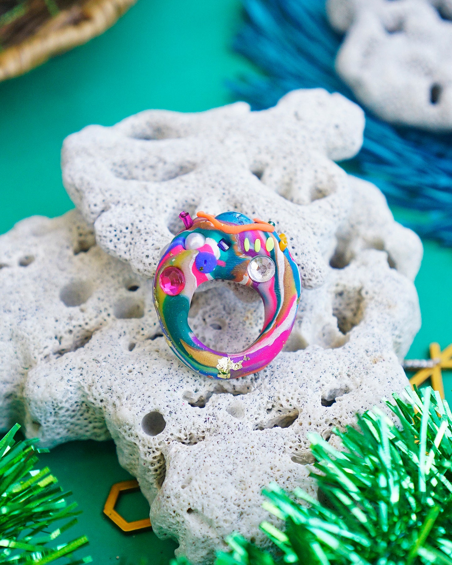 Coral Ring in Unicorn