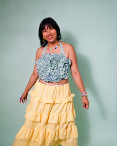 Coral Ruffle Skirt in Mantikilya
