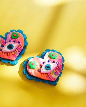Eye See You Earrings in Teal Paradise