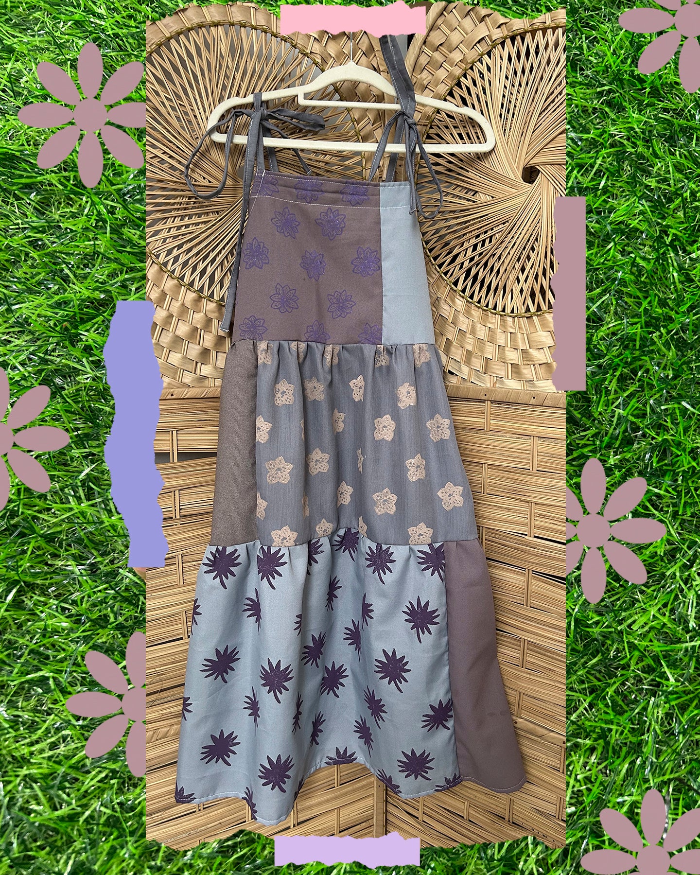 Patch Dress in Tropical Ube