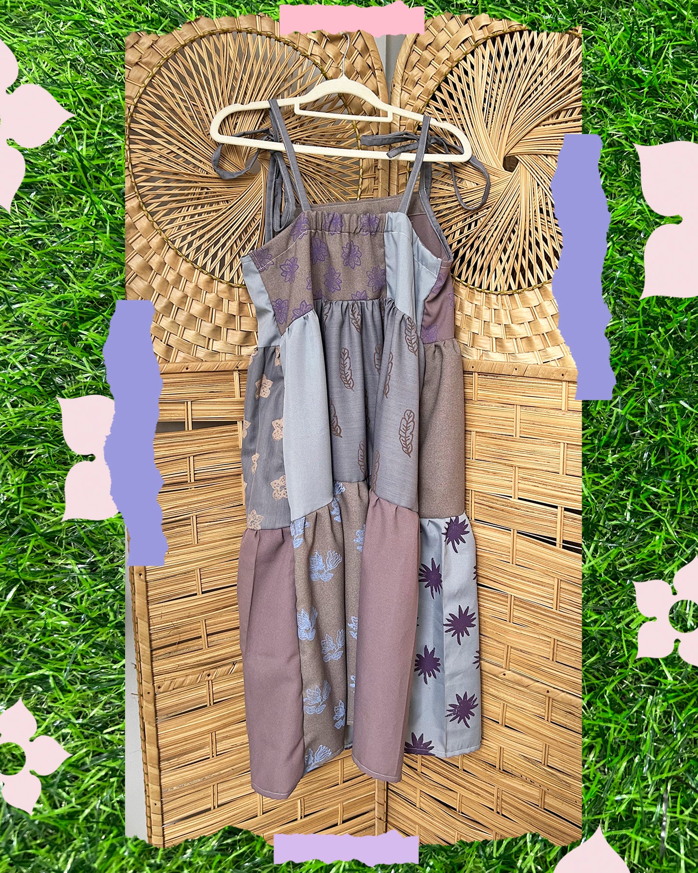 Patch Dress in Tropical Ube