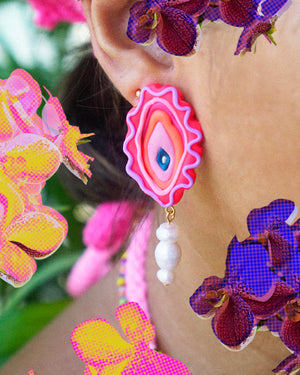 Babae Earrings in Pink Pop
