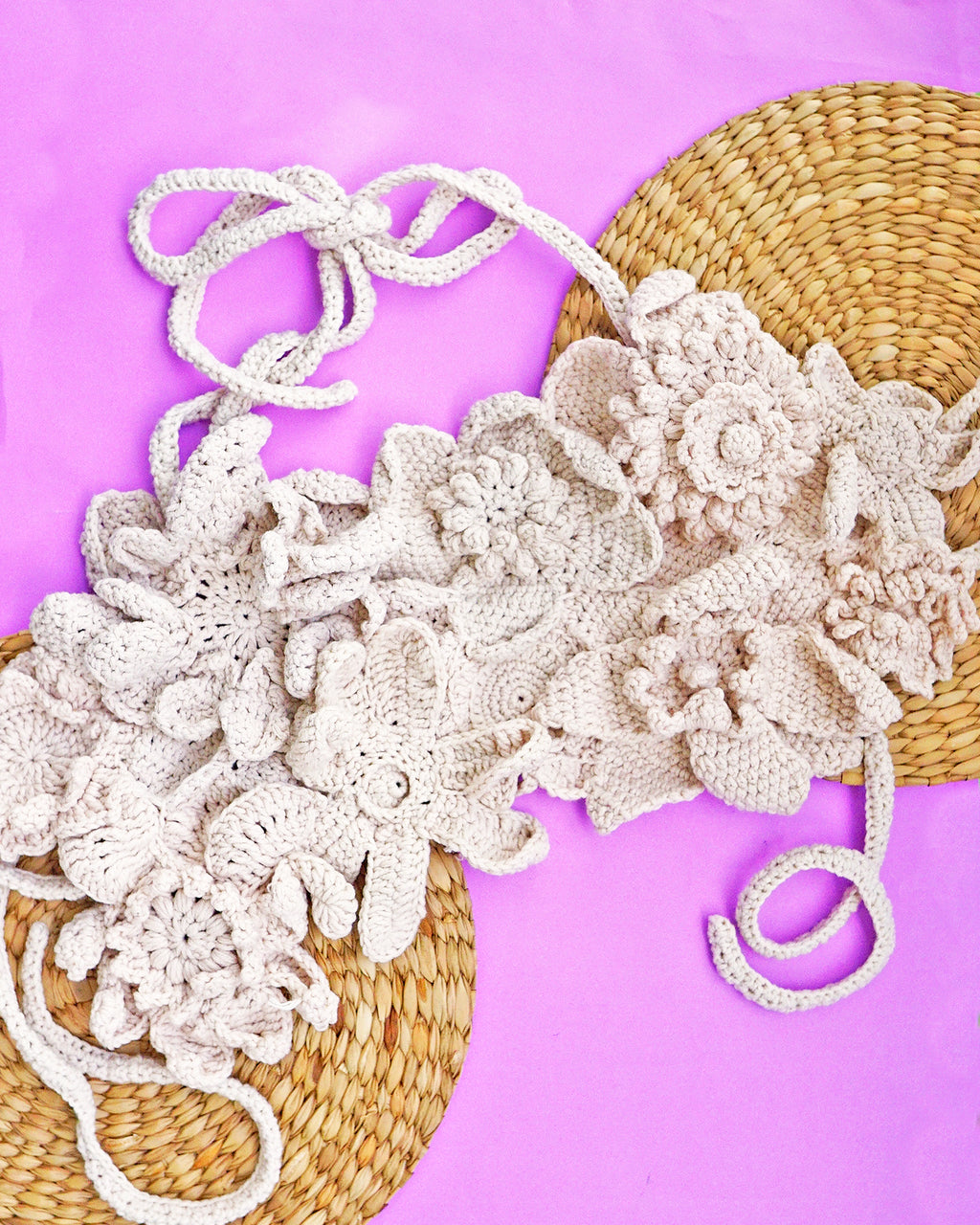 Bulaklak Bib Top in Crema