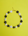 Bulaklak Garland Necklace in Ebony and White