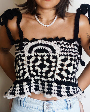 Saya Tie Top in Ebony