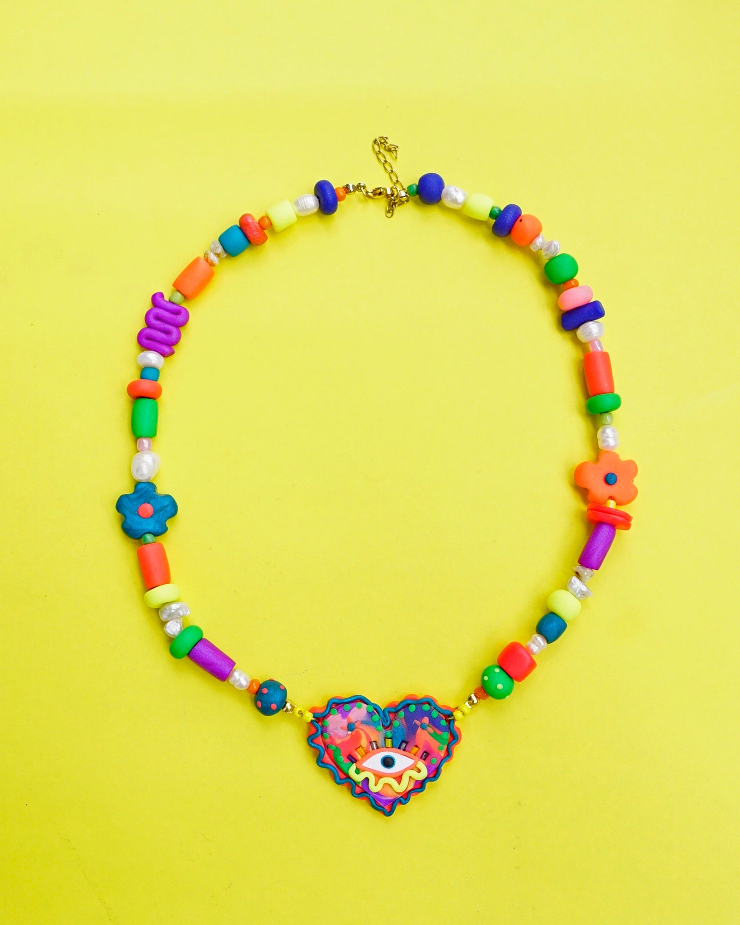 Eye See You Necklace in Neon Pop
