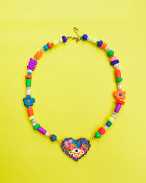 Eye See You Necklace in Neon Pop