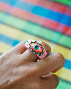 Eye See You Ring in Bubblegum
