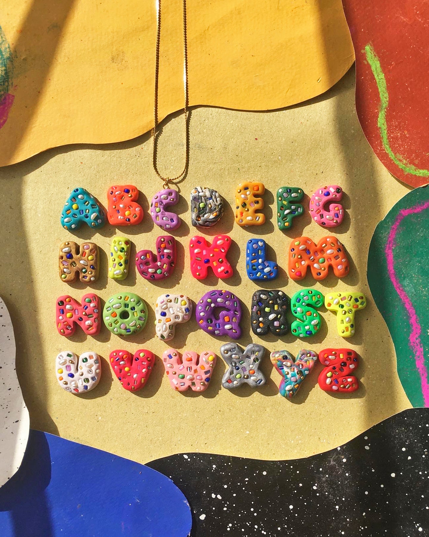 Speckled Alphabet Charm