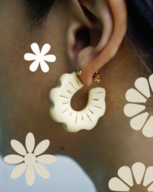 Bulaklak Mini Hoops in Dark Crema