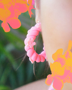 Bulaklak Twist Hoops in Rosas