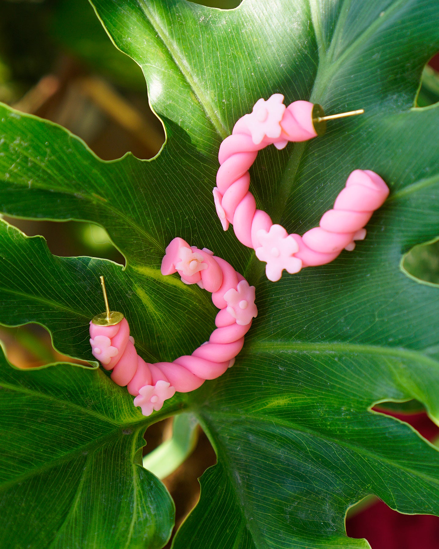 Bulaklak Twist Hoops in Rosas