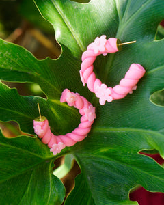 Bulaklak Twist Hoops in Rosas