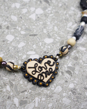Love Me Necklace in Ebony and Beige