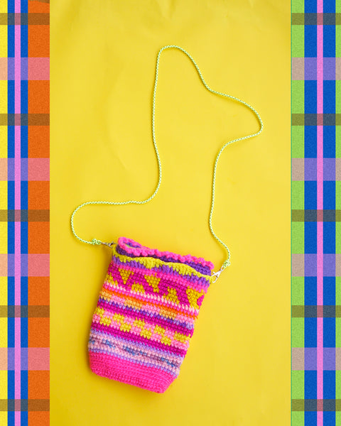 Keri-All Pouch with Sling in Pink Party